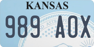 KS license plate 989AOX