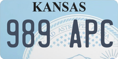 KS license plate 989APC