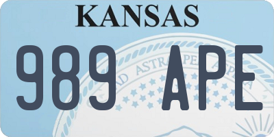 KS license plate 989APE