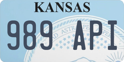 KS license plate 989API