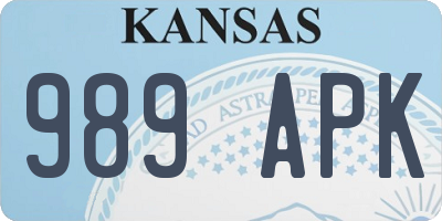 KS license plate 989APK