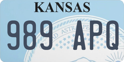 KS license plate 989APQ