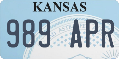 KS license plate 989APR