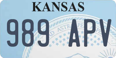 KS license plate 989APV