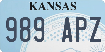 KS license plate 989APZ