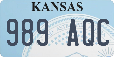 KS license plate 989AQC