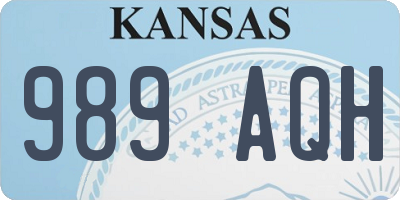 KS license plate 989AQH