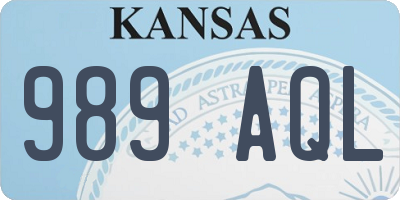 KS license plate 989AQL