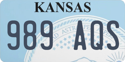 KS license plate 989AQS