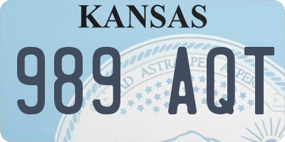 KS license plate 989AQT