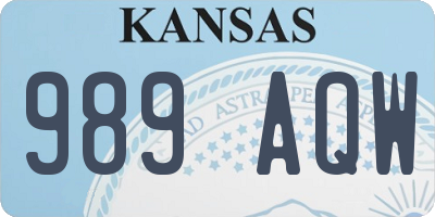KS license plate 989AQW