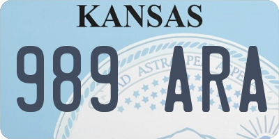 KS license plate 989ARA
