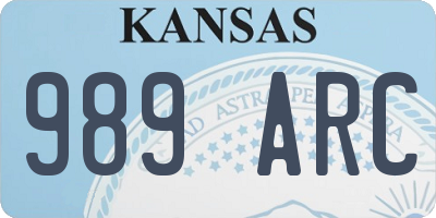 KS license plate 989ARC