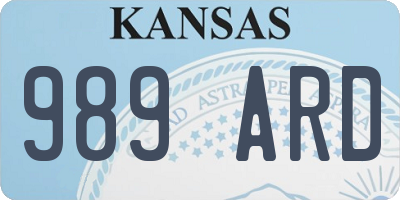 KS license plate 989ARD