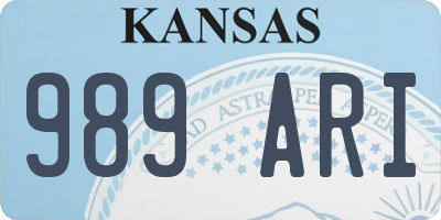 KS license plate 989ARI