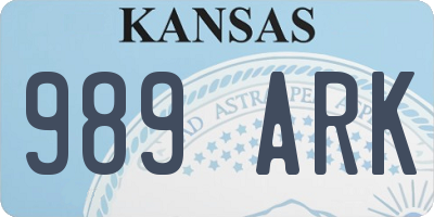 KS license plate 989ARK