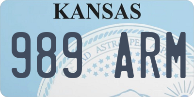 KS license plate 989ARM