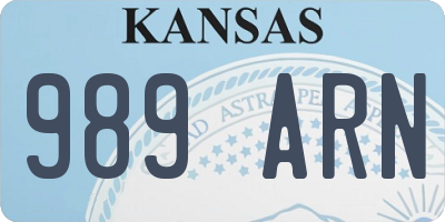 KS license plate 989ARN