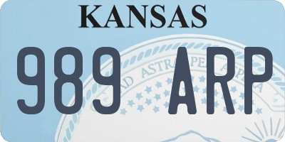 KS license plate 989ARP