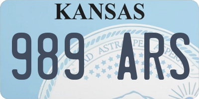 KS license plate 989ARS