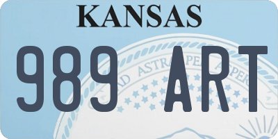 KS license plate 989ART