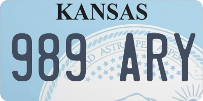 KS license plate 989ARY