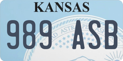 KS license plate 989ASB