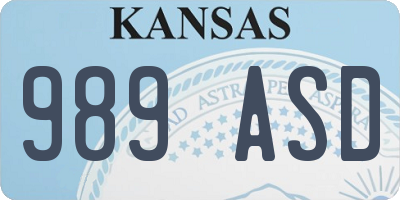 KS license plate 989ASD