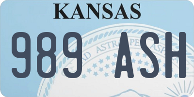 KS license plate 989ASH