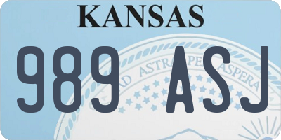 KS license plate 989ASJ