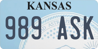 KS license plate 989ASK