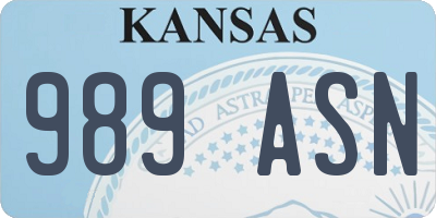 KS license plate 989ASN