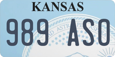 KS license plate 989ASO