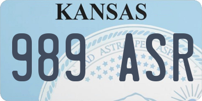 KS license plate 989ASR