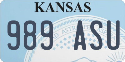 KS license plate 989ASU