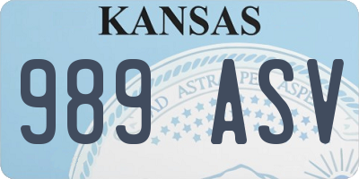KS license plate 989ASV