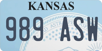KS license plate 989ASW