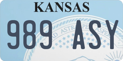 KS license plate 989ASY