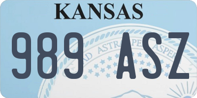 KS license plate 989ASZ