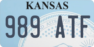 KS license plate 989ATF