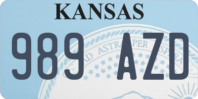 KS license plate 989AZD