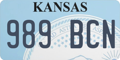 KS license plate 989BCN