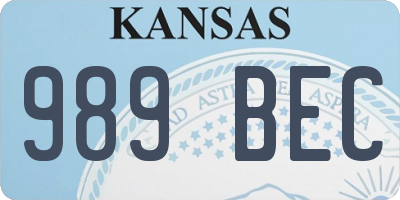 KS license plate 989BEC