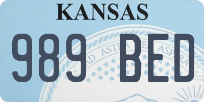 KS license plate 989BED