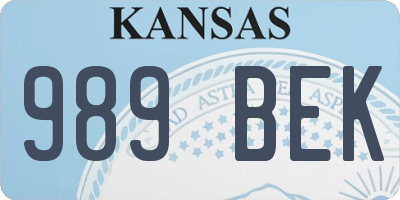 KS license plate 989BEK