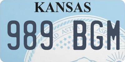 KS license plate 989BGM