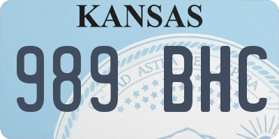 KS license plate 989BHC