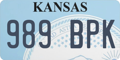 KS license plate 989BPK