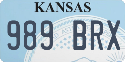KS license plate 989BRX