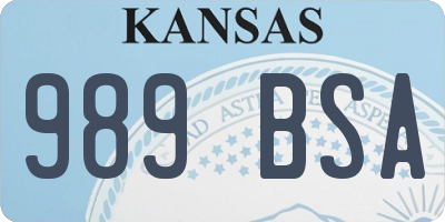 KS license plate 989BSA